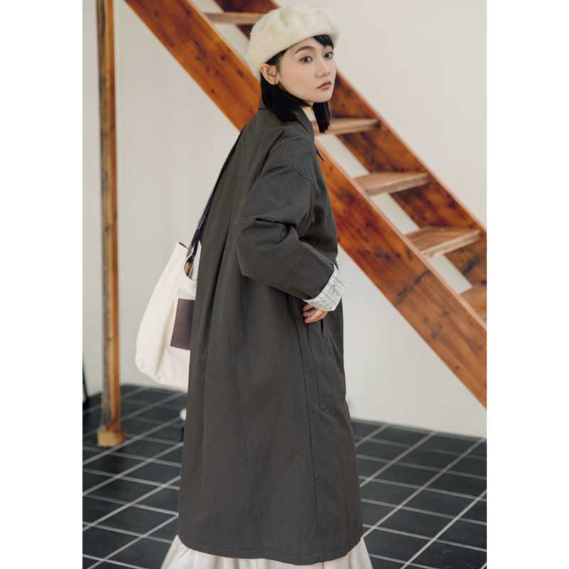ビッグポケットコットンロングコート(2colors)