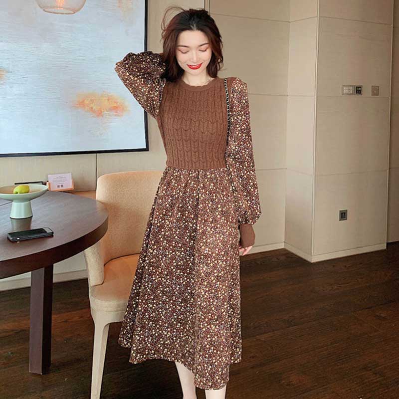 ケーブルニットドッキングワンピース(3colors)