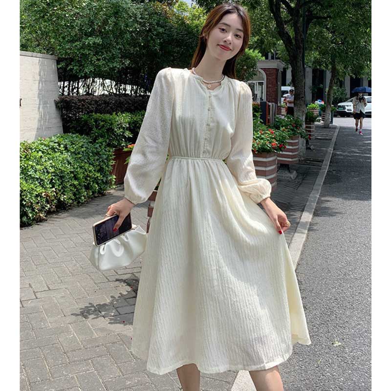 バルーンスリーブロングワンピース