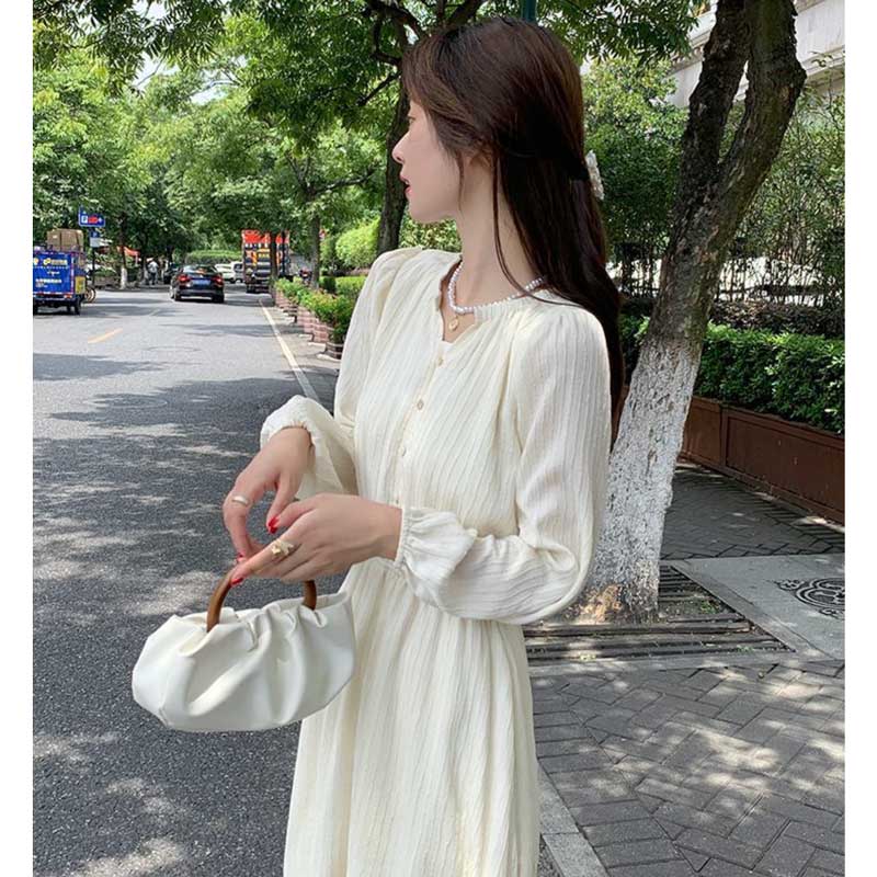 バルーンスリーブロングワンピース