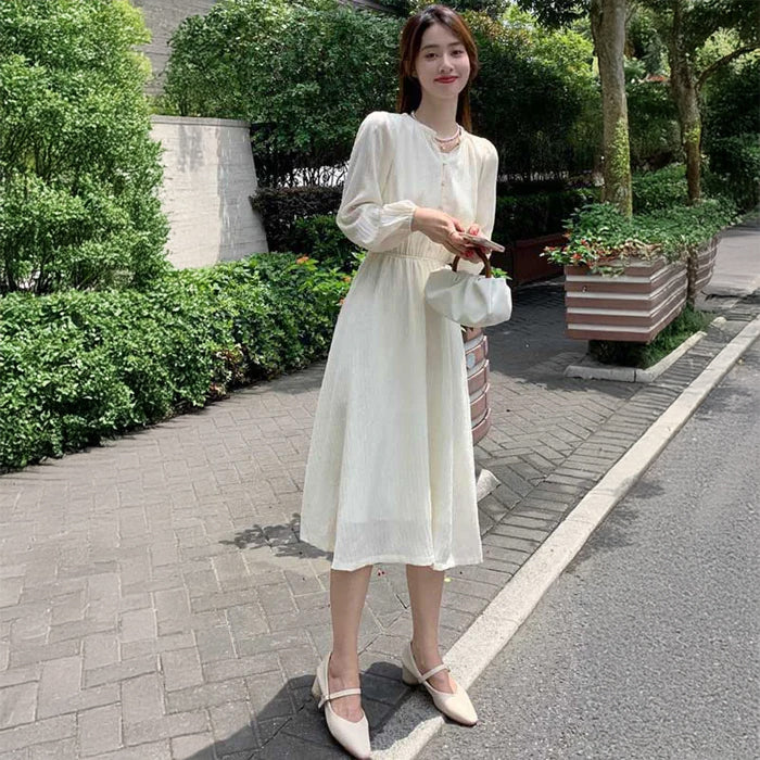 バルーンスリーブロングワンピース