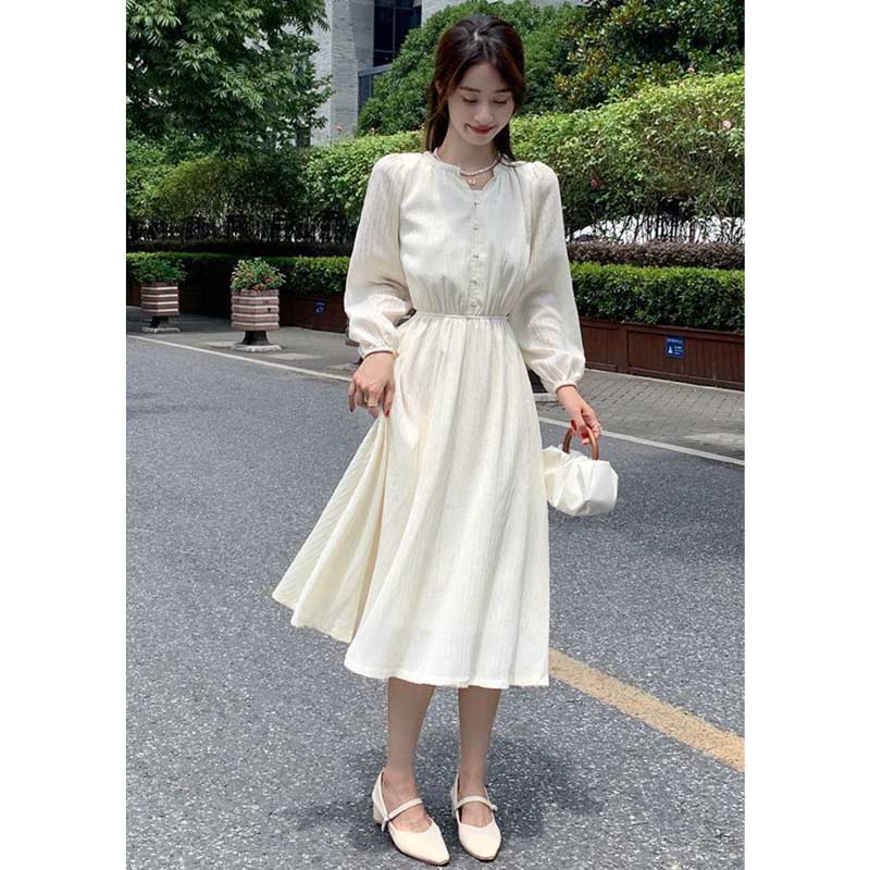 バルーンスリーブロングワンピース