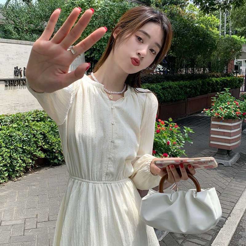 バルーンスリーブロングワンピース