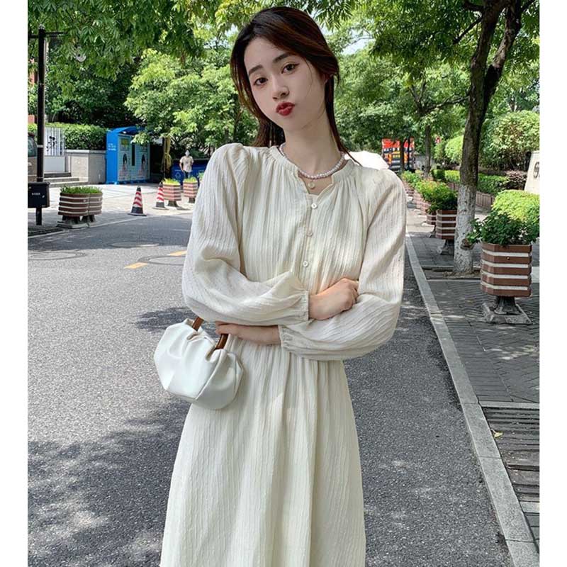 バルーンスリーブロングワンピース