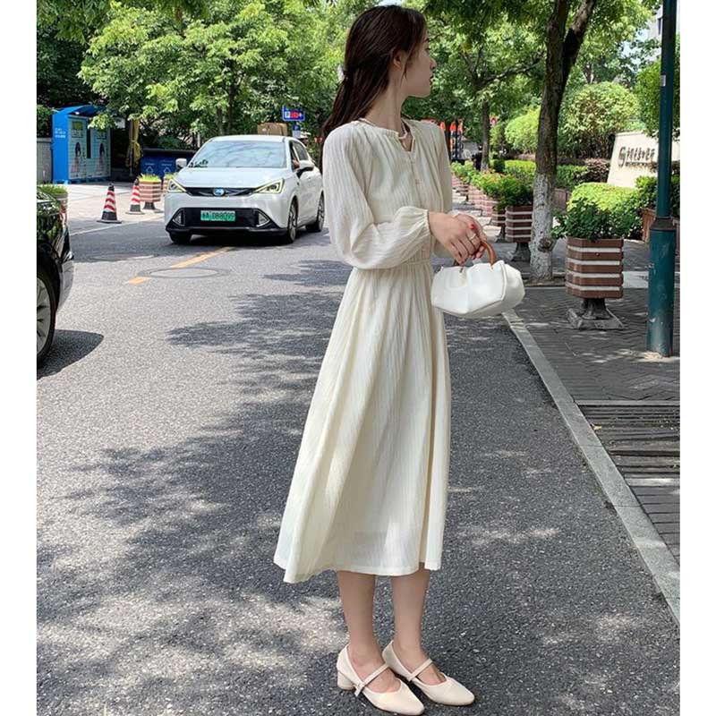 バルーンスリーブロングワンピース