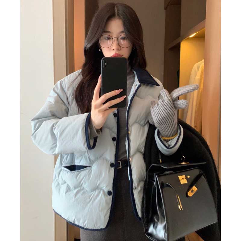 バイカラーショート丈ダウンコート(3colors)