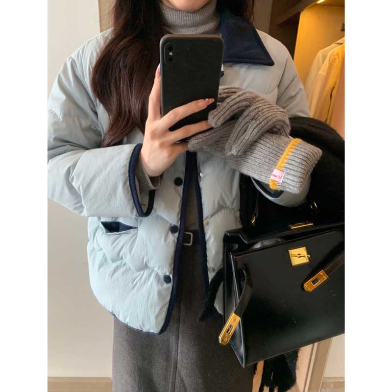 バイカラーショート丈ダウンコート(3colors)