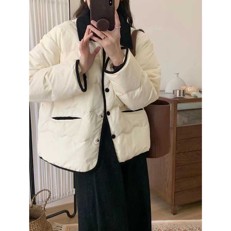 バイカラーショート丈ダウンコート(3colors)