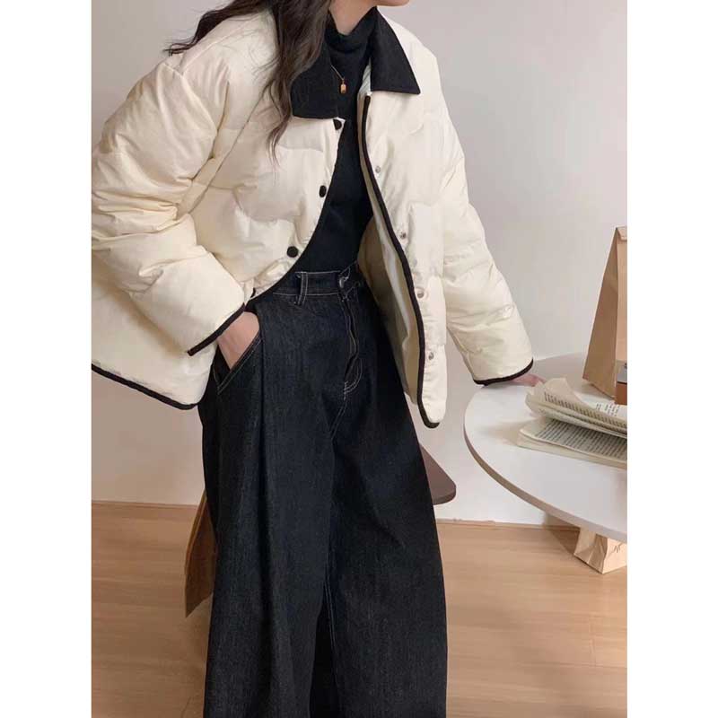 バイカラーショート丈ダウンコート(3colors)