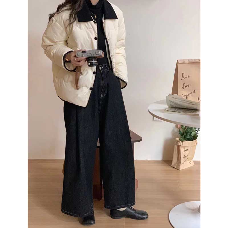 バイカラーショート丈ダウンコート(3colors)