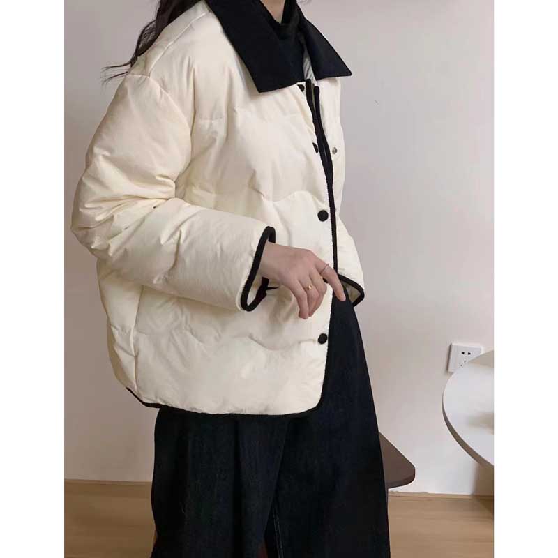 バイカラーショート丈ダウンコート(3colors)