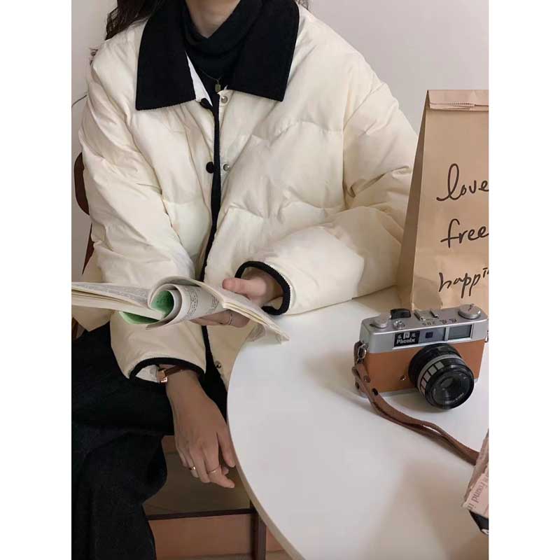 バイカラーショート丈ダウンコート(3colors)