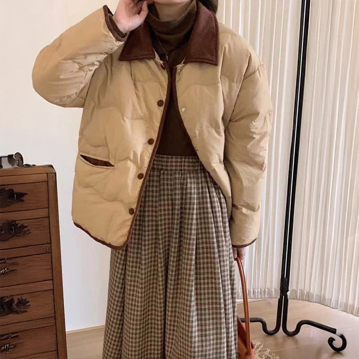 バイカラーショート丈ダウンコート(3colors)