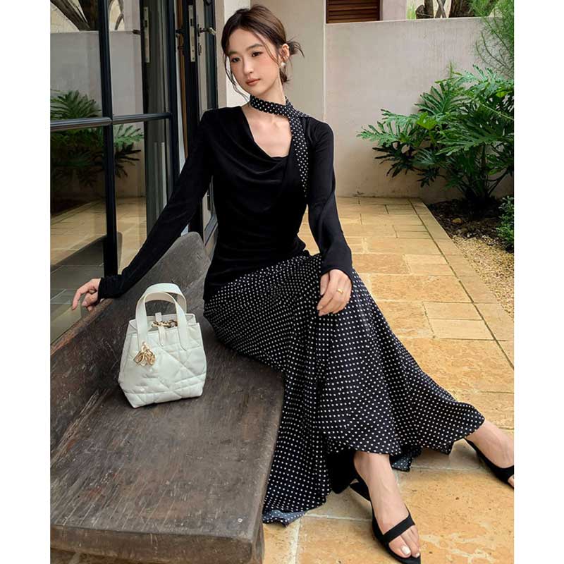 ドレープネックカットソー(2colors)