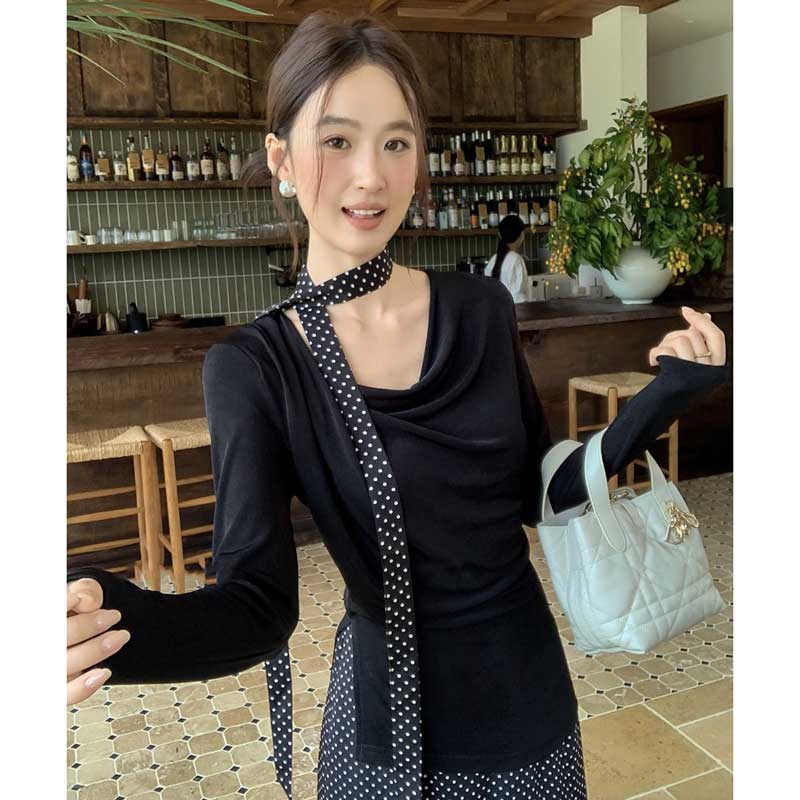 ドレープネックカットソー(2colors)