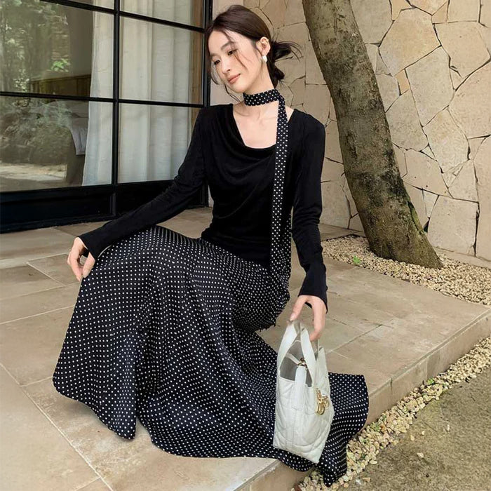 ドレープネックカットソー(2colors)