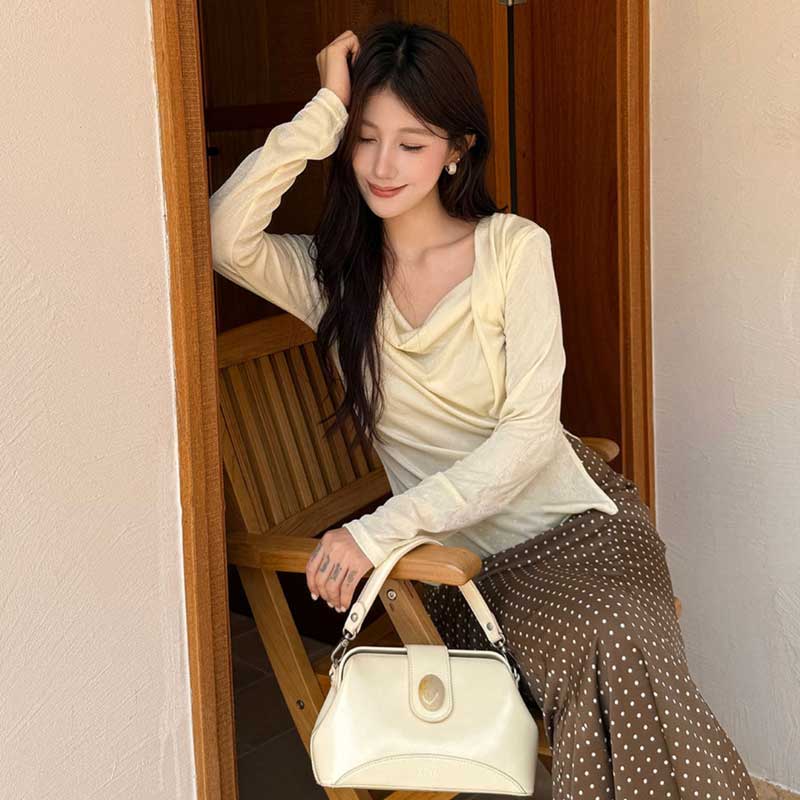 ドレープネックカットソー(2colors)