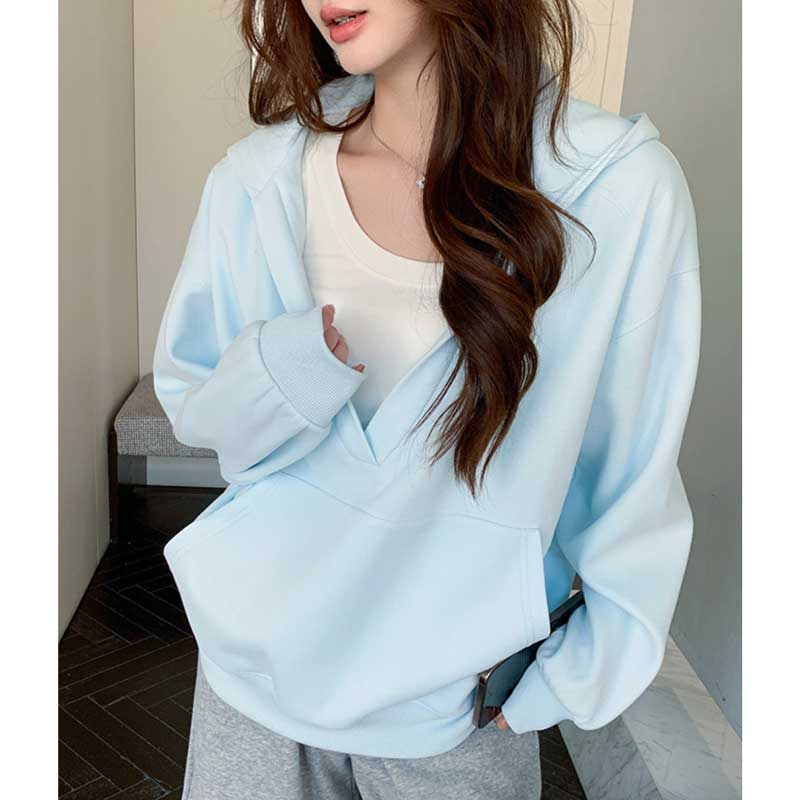 Vネックプルオーバーパーカー(7colors)