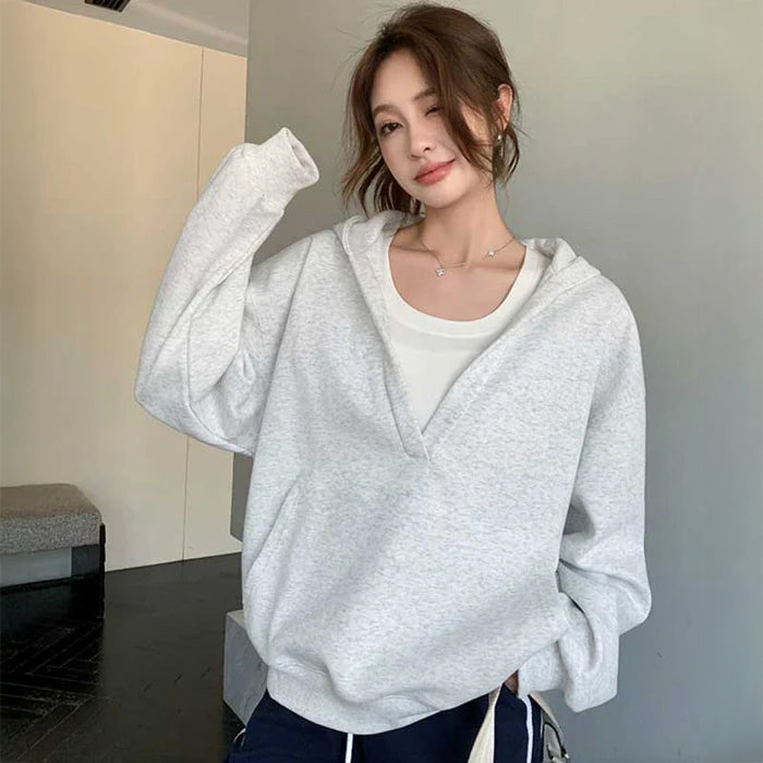 Vネックプルオーバーパーカー(7colors)