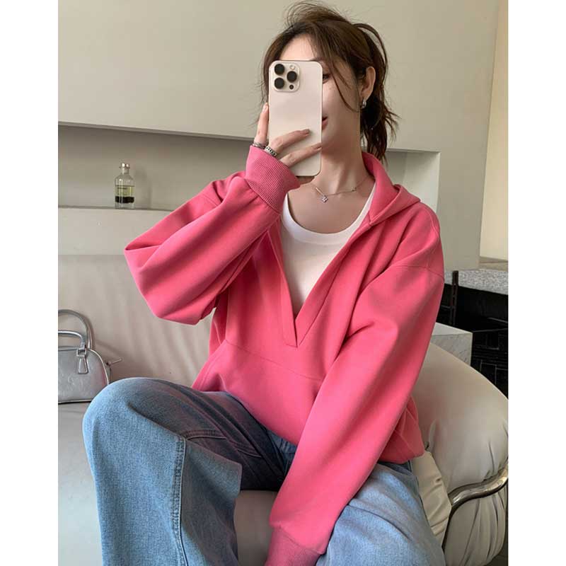 Vネックプルオーバーパーカー(7colors)