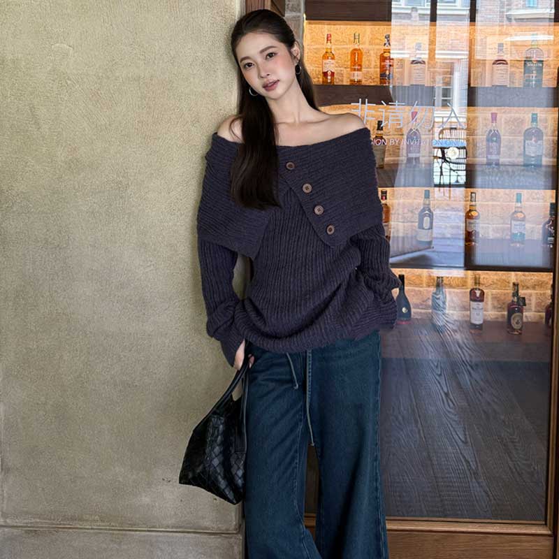 オフショルダーニットトップス(4colors)