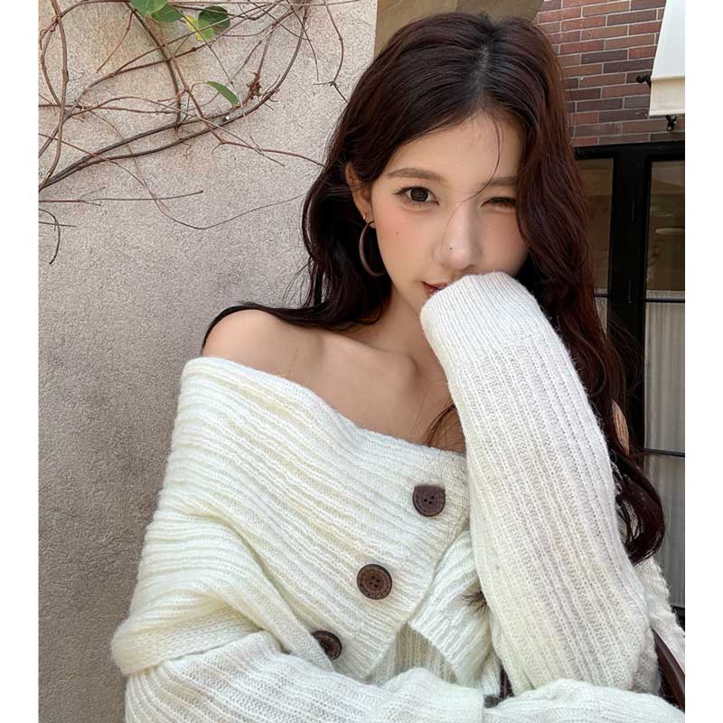 オフショルダーニットトップス(4colors)