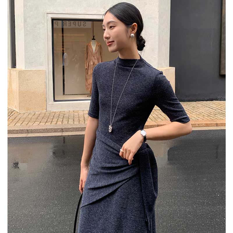 ショール付きハイネックワンピース