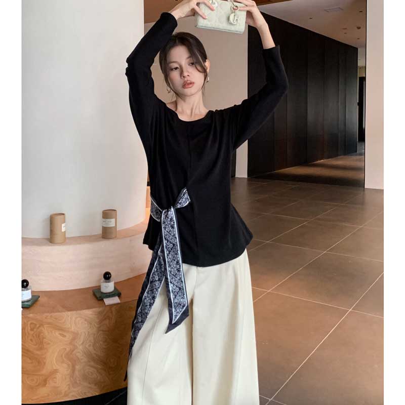 サイドスカーフカットソー(2colors)