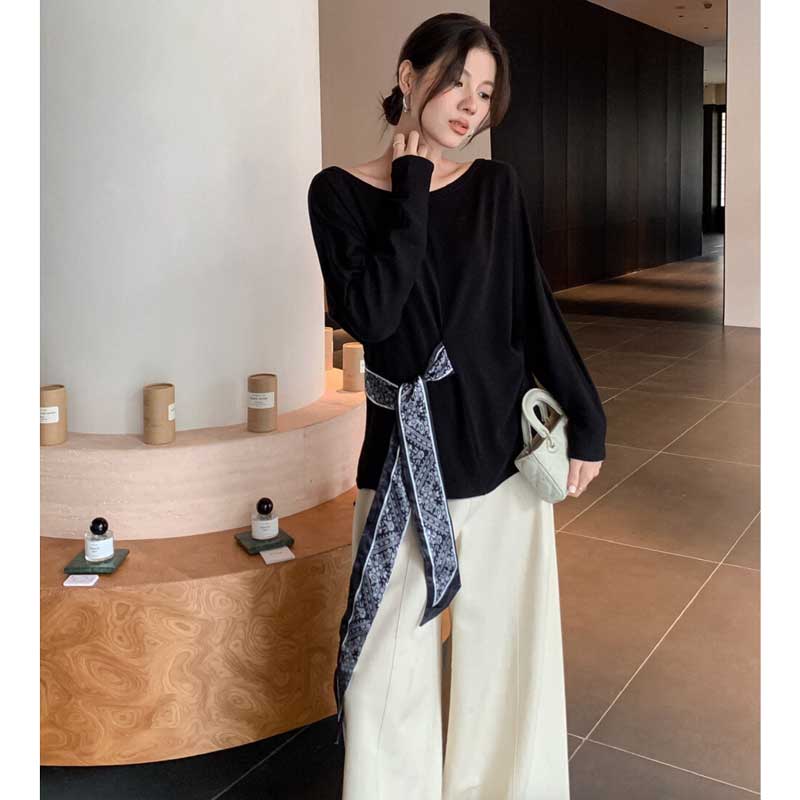 サイドスカーフカットソー(2colors)