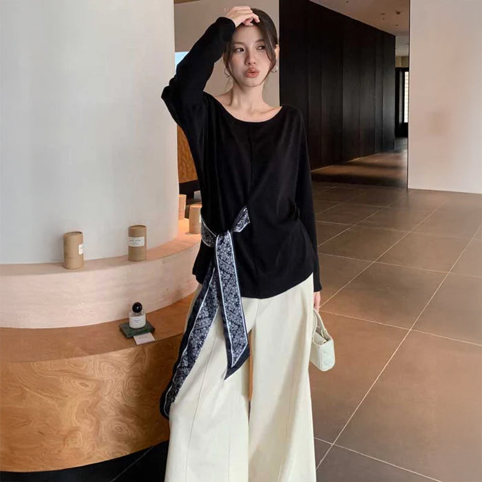 サイドスカーフカットソー(2colors)