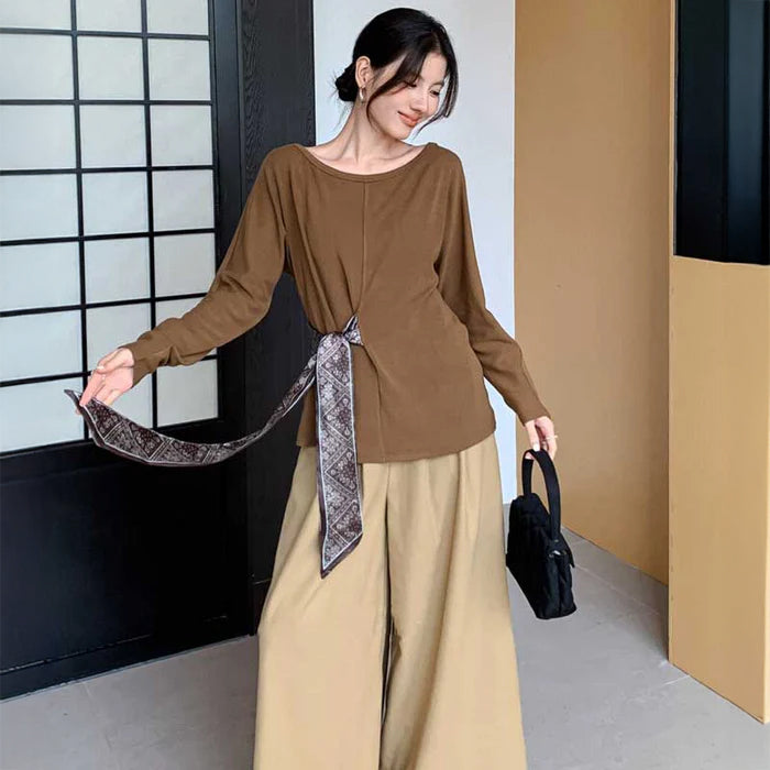 サイドスカーフカットソー(2colors)