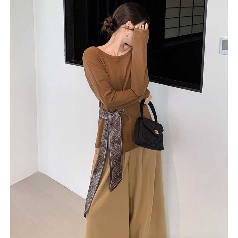 サイドスカーフカットソー(2colors)