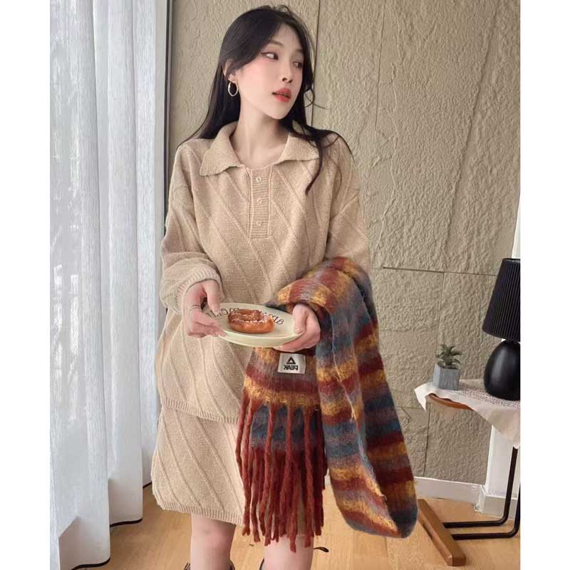 ポロカラーニットセットアップ(3colors)