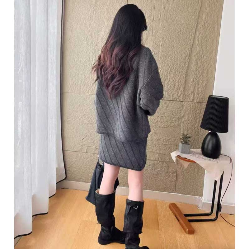 ポロカラーニットセットアップ(3colors)