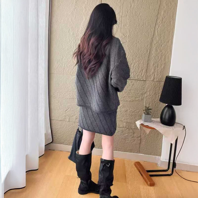 ポロカラーニットセットアップ(3colors)