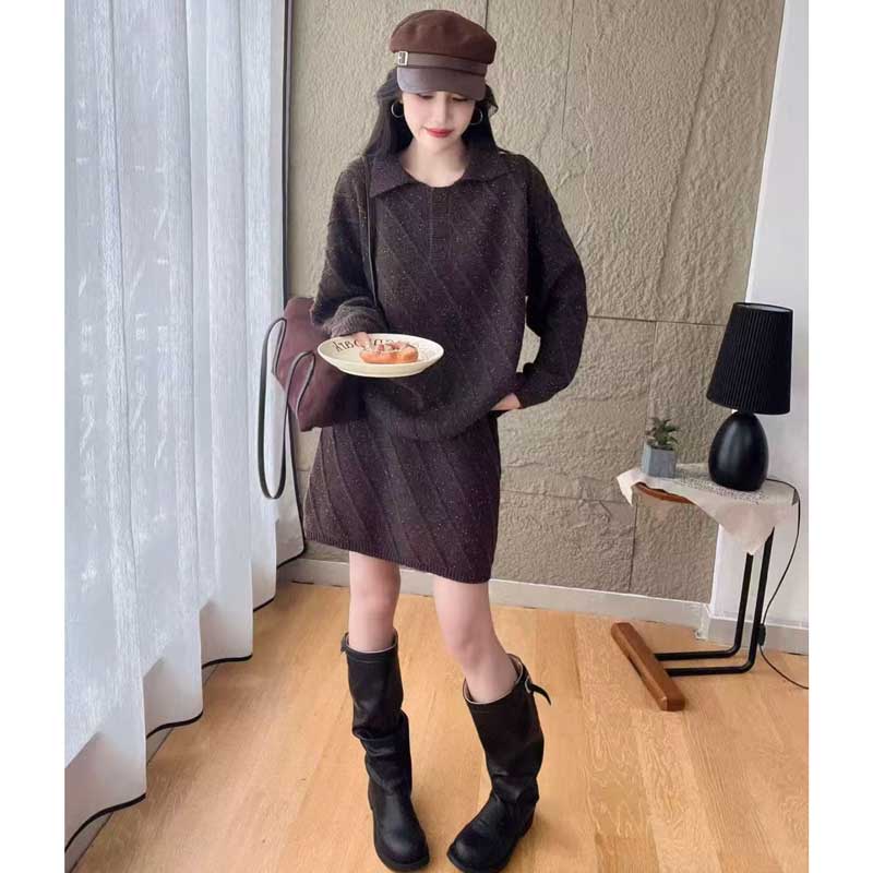 ポロカラーニットセットアップ(3colors)