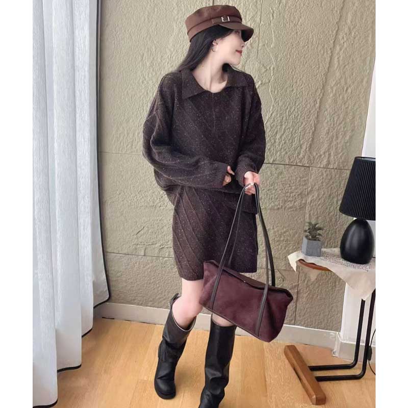 ポロカラーニットセットアップ(3colors)