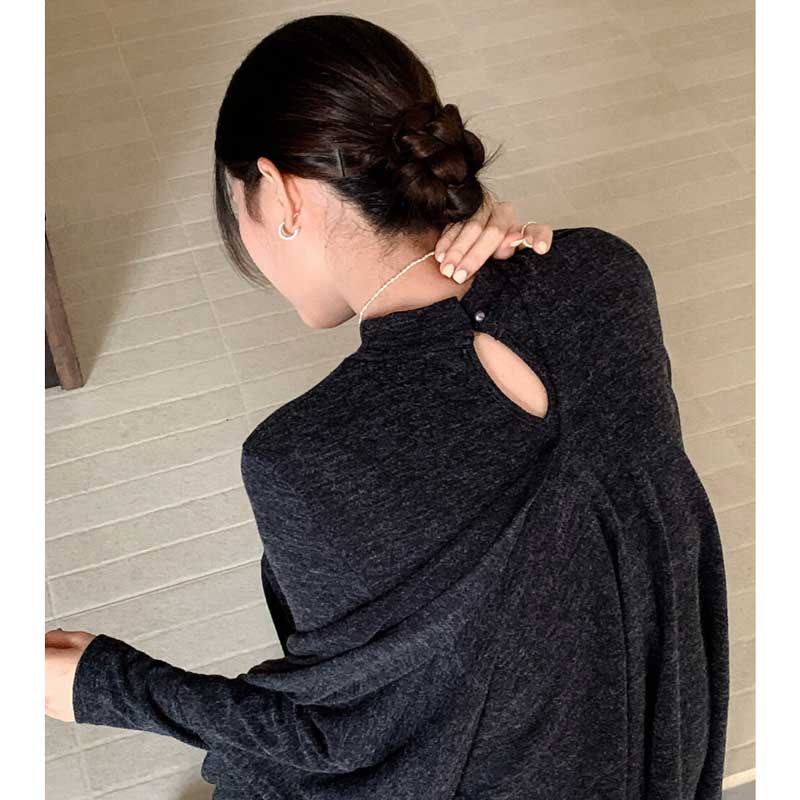 ショール付きハイネックワンピース(3colors)