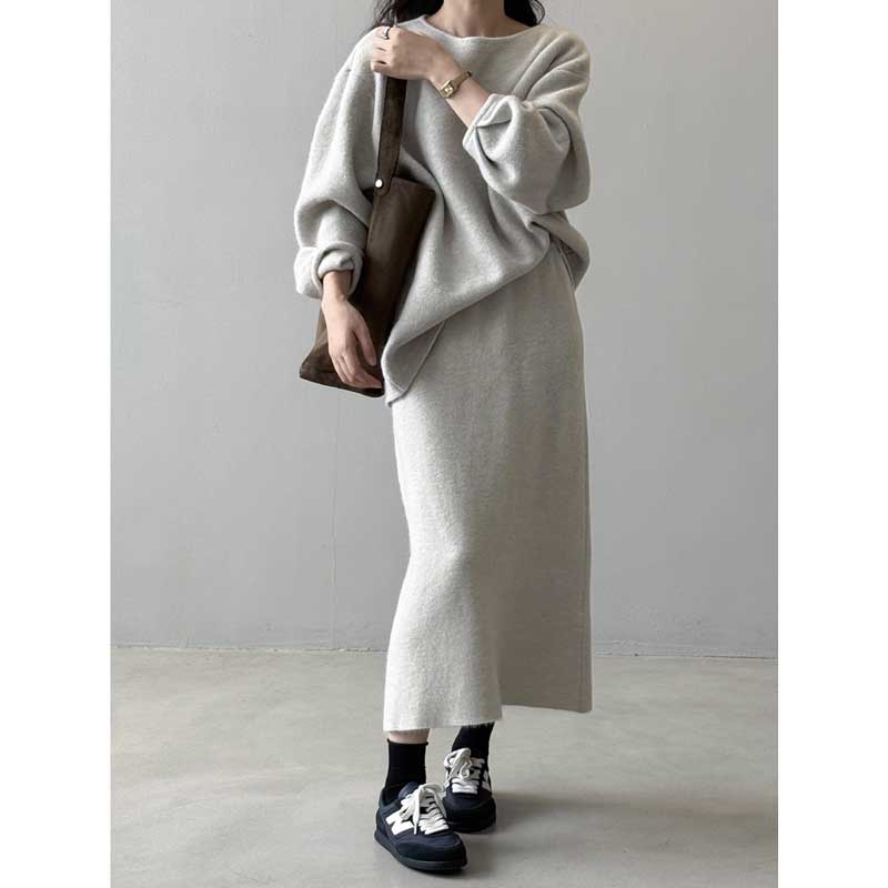 リラックスニットセットアップ(2colors)