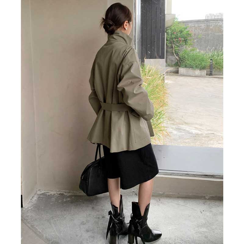 スタンドカラーショートコート(2colors)