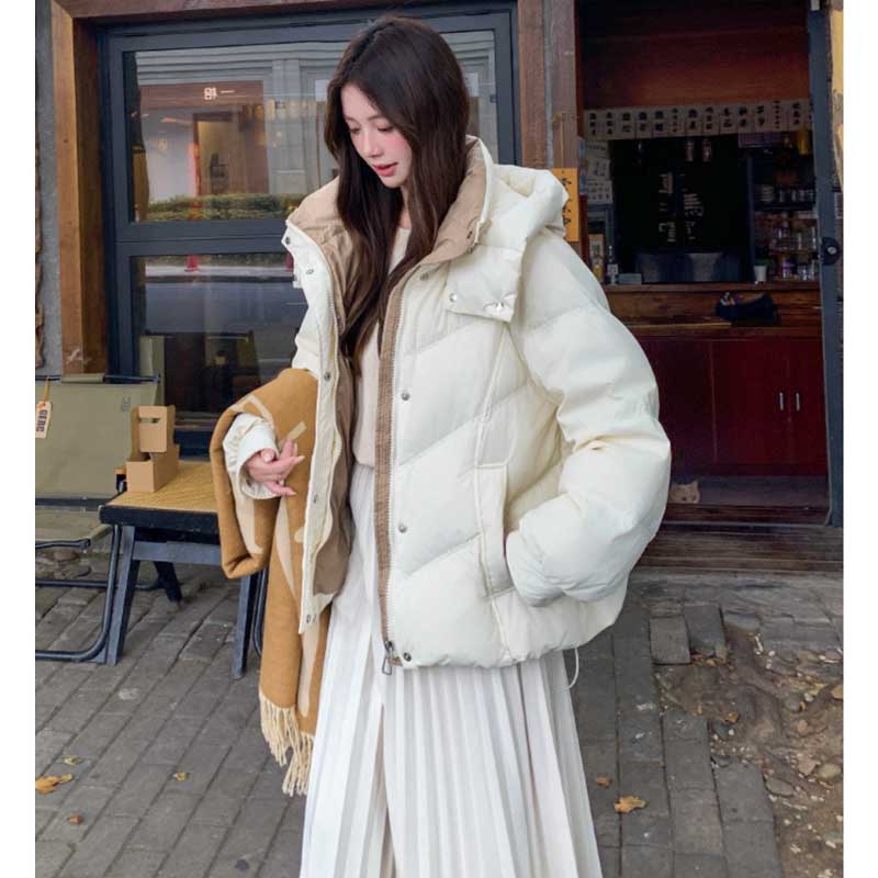 フード付きショート丈ダウンジャケット(5colors)