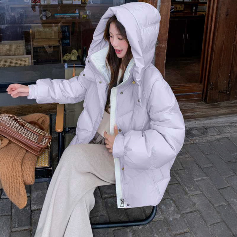 フード付きショート丈ダウンジャケット(5colors)