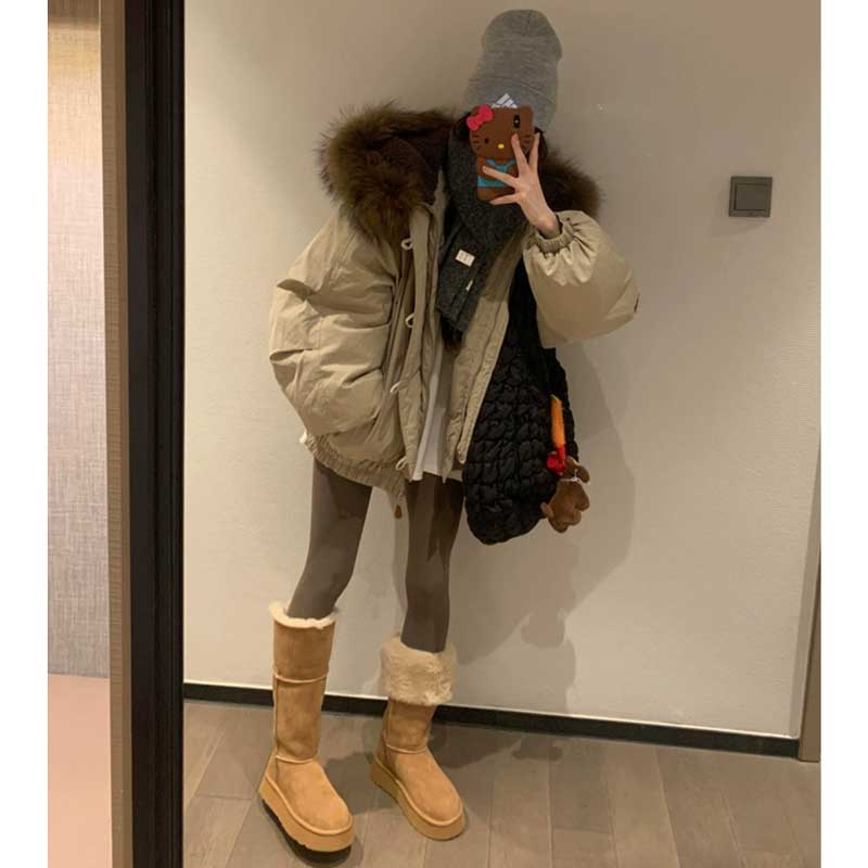 ファー付きビッグフードダウンジャケット(2colors)