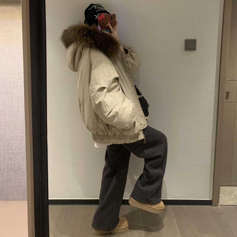ファー付きビッグフードダウンジャケット(2colors)
