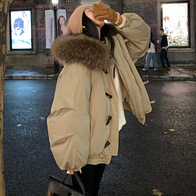 ファー付きビッグフードダウンジャケット(2colors)