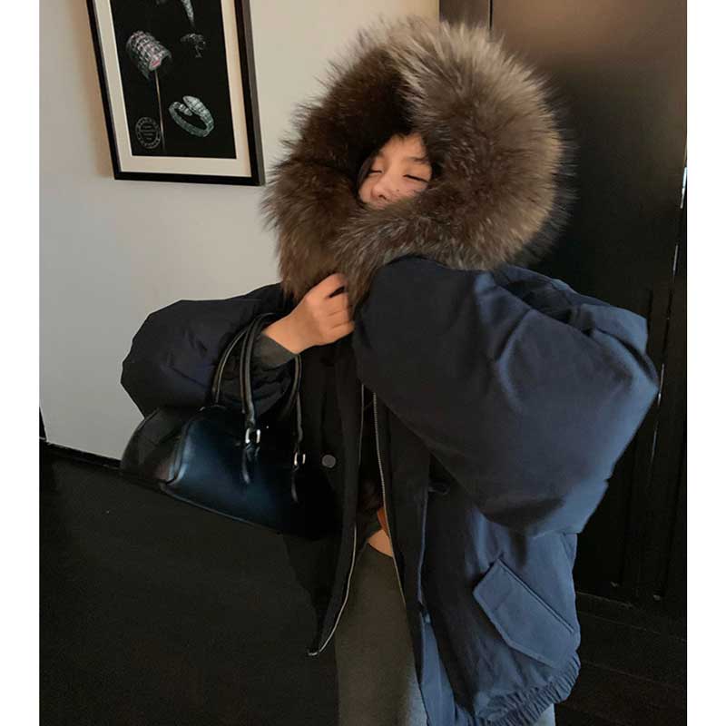 ファー付きビッグフードダウンジャケット(2colors)