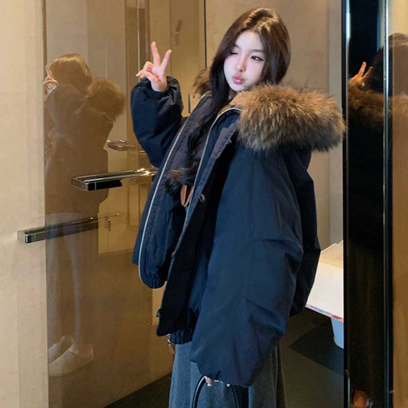 ファー付きビッグフードダウンジャケット(2colors)