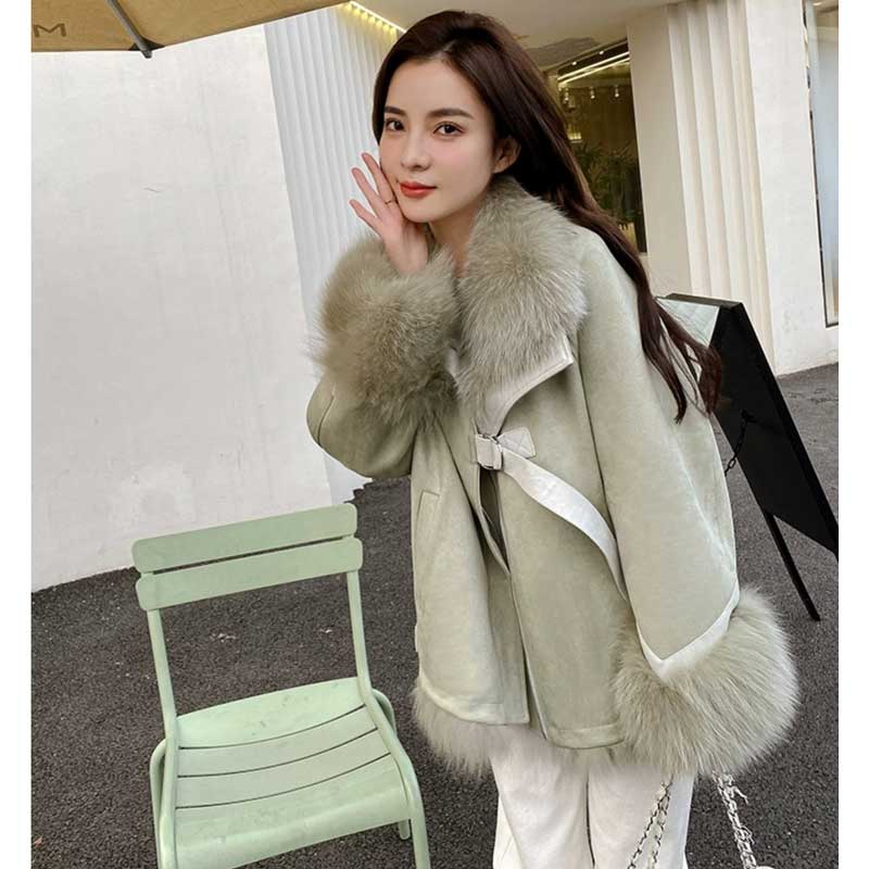 ファートリミングスエードリバーシブルコート(2colors)