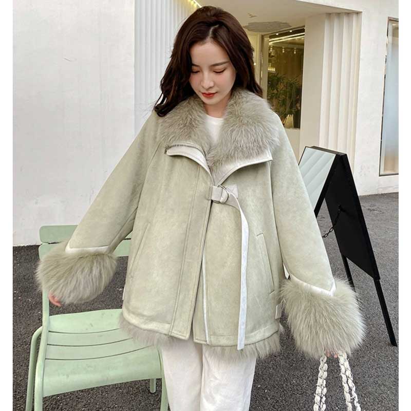 ファートリミングスエードリバーシブルコート(2colors)