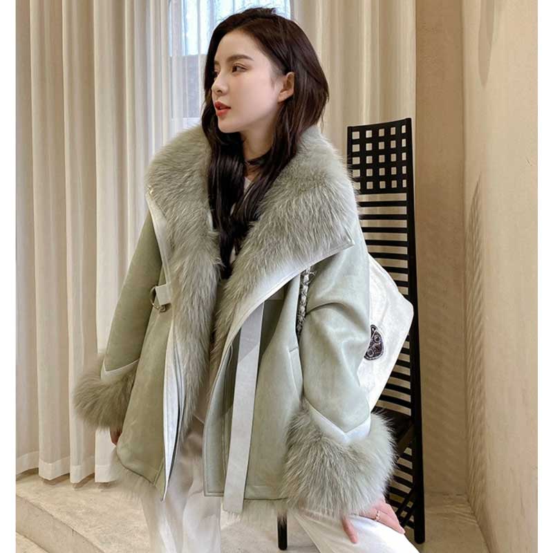 ファートリミングスエードリバーシブルコート(2colors)